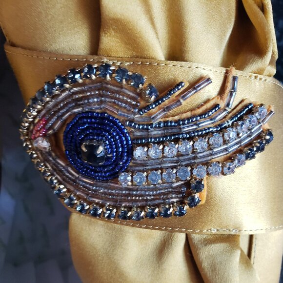 Sam Edelman  Beautiful Gold Satin Beaded Shoes - 8M - Picture 4 of 4